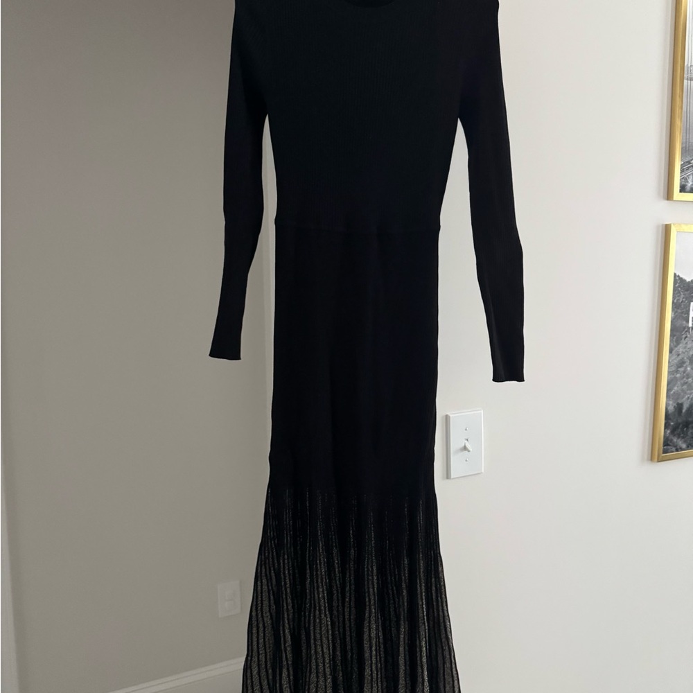 Vici Black Long Sleeve Dress with Sheer Detail